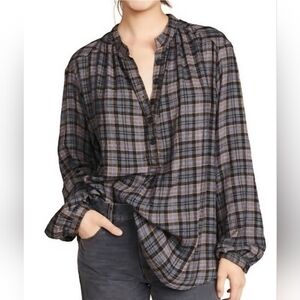 Free People Plaid Tunic Top